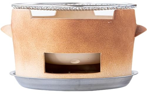 SAYEYBU Estufa De Cerámica para Barbacoa, Estufa De Carbón para Exteriores, Herramienta para Barbacoa De Camping, Estufa De Carbón De Barro para 2-5 Personas,A,M