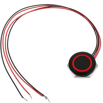 The Lord of the Tools Interruptor pulsador de 19 mm con reinicio automático DC12V para panel de botones de timbre de bocina de coche (rojo)