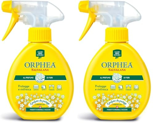 Orphea Salvalana, Spray Protezione Tappeti e Capi Grandi Dimensioni, Profumo Naturale di Fiori, 150 ml (Confezione da 2)