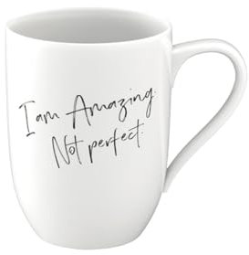 Villeroy & Boch - Statement Mugs - Becher mit Henkel, Set, Größe 280ml, Weiß - Spülmaschinenfest, Mikrowellengeeignet, Statement Tasse, Geschenkidee, Premium Porzellan