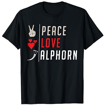 Peace Love Alphorn Alpenhorn Instrument T-Shirt