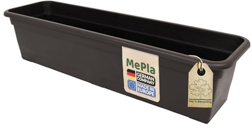 MePla Blomlåda Balcony standard längd 80 cm, bredd 16,7 cm, brun, väderbeständig av UV-resistent plast
