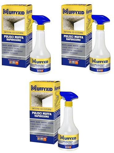 FAREN Muffyxid - Eliminar moho, antimoho, limpiador de moldes de acción rápida, desinfectante, elimina rápidamente moho, hongos, musgos y algas, retrasa la reaparición, 500 ml (3)