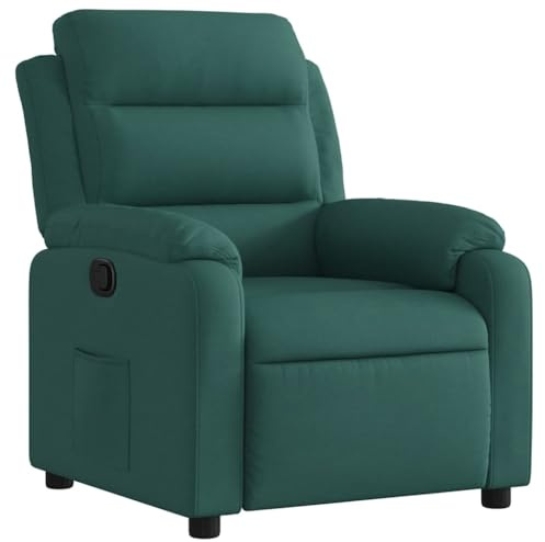 vidaXL Poltrona Reclinabile in Tessuto Verde Scuro, poltrona reclinabile, poltrona elettrica, poltrona singola, poltrona reclinante, poltrona