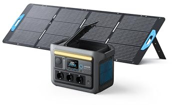 Anker SOLIX C800 Tragbare Powerstation mit 200W Solarpanels, 1200W (1600W Spitzenleistung) Solargenerator, 100% Akku in 58 Min., 768Wh LiFePO4 Akkus für Camping, Wohnmobil, RV, Reisen, Stromausfall