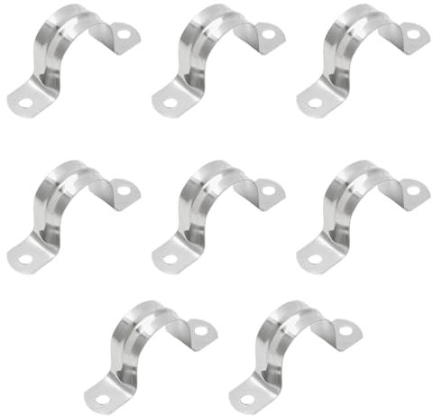 MEXRUMI 10 Pièces Colliers De Serrage En U M20 Collier De Serrage U Tube En Acier Inoxydable Serre-Joints À Tuyaux U-Tube Pince Anneau En Acier Inoxydable Pour Fixation Du Support De Tuyau