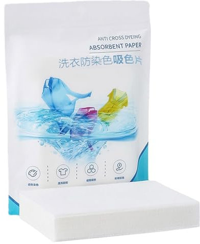 Woedpez Lot de 50 tablettes à linge - Mélange anti-fil - Absorption des couleurs - Attrape les feuilles à linge