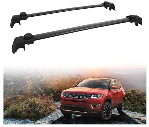 Toit Railing pour Jeep pour Compass 2011-2022 Barres Transversales Toit Porte-Bagages Alliage D'aluminium Kayak Vélo Canots Support Barres Transversales Toit Barres Toit(2011-2016)