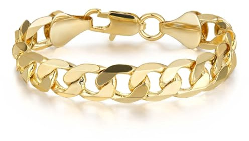 THE BLING KING 9mm Gold Kids Cuban Link Bracelet for Boys — 53g Bold, 6 Inch — PVD Gold Plated Boys Gold Bracelet