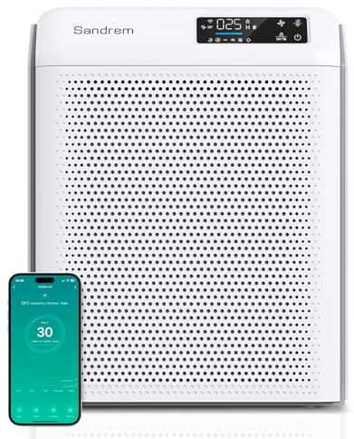 Smart Air Purifier for Home & Bedroom, CADR 300m³/h Large Room up to 1220 sq ft, H13 HEPA 3-Stage Filter Removes 99.97% Dust Pollen Pet Dander Smoke, APP Control Air Cleaner with UV-C & Ioniser
