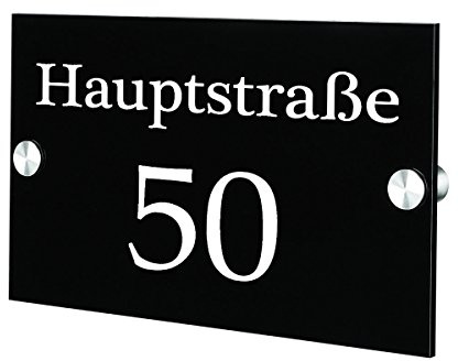 Targhetta per Porta Effetto polarizzato, in Vetro Acrilico – Regalo per Ingresso – plexiglas 20 x 14 cm con Incisione – Motivo Nome Stradale e Numero civico