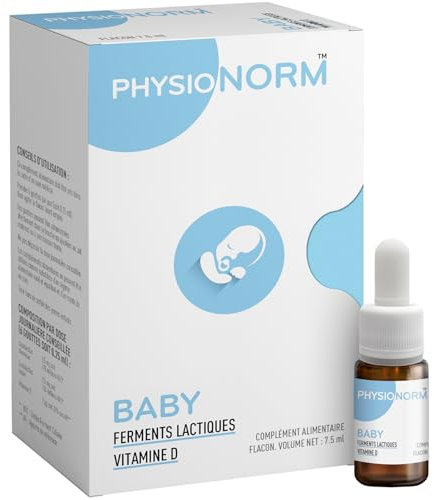 Physionorm™ Baby - Complément alimentaire - Probiotiques + Prébiotiques + Vitamine D - Coliques et Eczéma du nourrisson - 1 mois de cure
