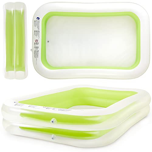 SUNMER Grande piscina gonfiabile per famiglie, per bambini e adulti, facile da gonfiare e sgonfiare, 262 cm x 175 cm x 50 cm, per feste in giardino, pozzo per palline da interni, capacità 459 l