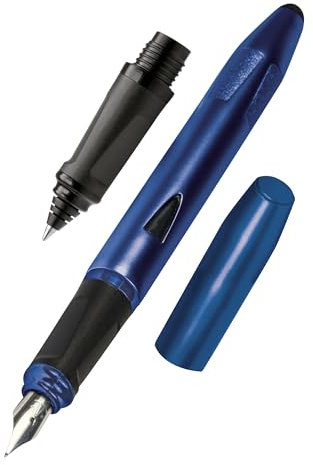 ONLINE Schreiblern-Füller und Rollerball Switch Starter Set, Anfänger-Feder für Rechtshänder, ergonomischer Tintenpatronen-Roller für Schüler, Stylus-Tip, inkl. Standard-Tintenpatronen, Bright Blue