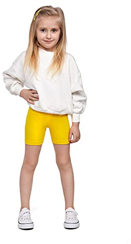 SOFTSAIL Flickleggings cykelshorts kort bomull sport dans gymnastik andas bekväm töjbar, gUL, 2-3 År
