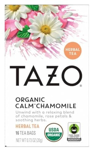 TAZO Calm Chamomile Herbal Tea Bags, Caffeine Free Blend, 16 Total Tea Bags