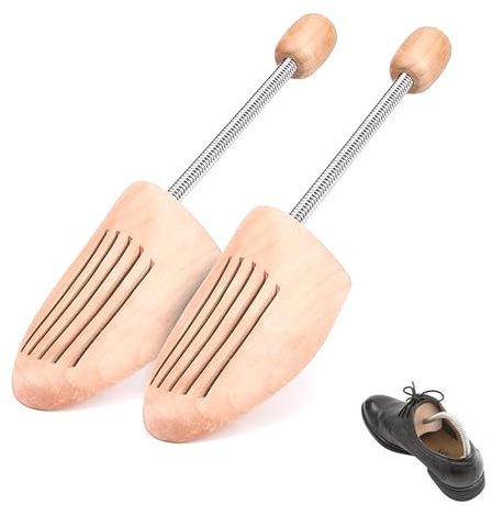 Ianulus skoblock trä, extra stark skosträckare, skoträd med stålfjäder, skoblock skydd av naturligt trä, för alla skor, böjskydd, skosträckare andas, Original träfärg, 39-40