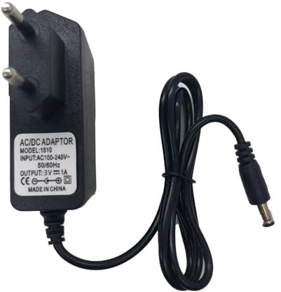 3W Ladegerät Kompatibel Mit Kleine Elektronische Geräte AC zu DC 3V 1A Netzteil,Stecker 5,5 mm x 2,5(2,1) mm, Plug EU
