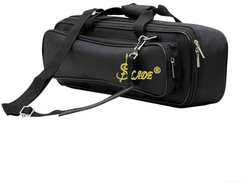 Schwarze Flöten-Tasche mit weichem Futter, stoßfest, regendicht, verstellbarer Schultergurt