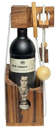 Crafty Artisan - Wine Bottle Lock Puzzle - Wooden IQ Brain Teaser for Adults - Fun Gift for Men or Women