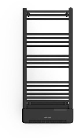 CREATE / Warm Towel Advance/Scaldasalviette Elettrico con radiatore e WiFi Nero / 51,5x11x115,5 / Controllo Via App, Schermo LCD, 2 potenze, Tecnologia PTC, 1000W