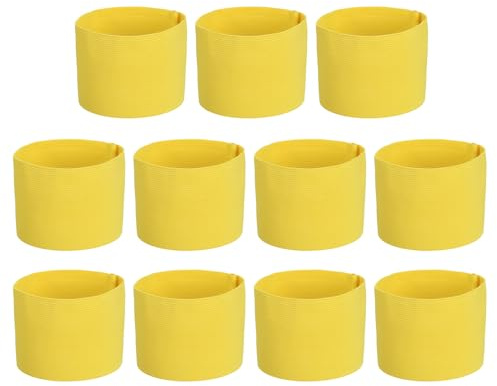 PATIKIL Fascia Capitano Calcio, 11Pz Fascia Braccio Capitano Calcio Fascia Braccio Capitano Elastica Fascia Braccio Sport Capitani per Gioventù Squadra Calcio Allenamento Giallo Chiaro