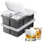 Ankway Stampo per Ghiaccio Set da 2, Senza BPA, Grande Cubetti Ghiaccio Silicone con Coperchio, Stampi Ghiaccio Impilabili per Whisky, Cocktail e Bevande Refrigerate, Lavabile in Lavastoviglie