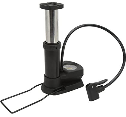 Fahrradreifenpumpe, Fußpumpe aus Aluminiumlegierung, Tragbare Hochdruck-Mini-Pedalpumpe, Fahrrad-Standpumpe mit Zwei Gasdüsen für Basketball, Fahrrad, Motorrad, Auto,