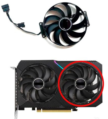 BDAKQJV Tarjeta Grafica Ventilador for Tarjeta gráfica RTX3060 3060 Ti de 87mm T129215SU PLA09215S12H 12V 0.5A de 6 Pines Compatible con RTX3060Ti V2 Mini Ventilador Dual OC(Gold)