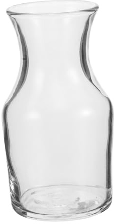 FONDOTIN Caraffa per Vino Piccola da 122 Ml in Vetro Design a Bocca Piatta, Facile da Pulire e Versare, per Uso Domestico Elegante e Pratico