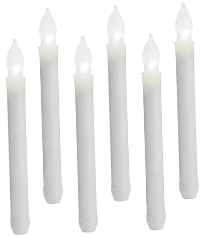 NUOBESTY 6pièces Bougies LED Coniques sans Flamme à Piles pour Décoration De Table Et Ambiance Intérieure