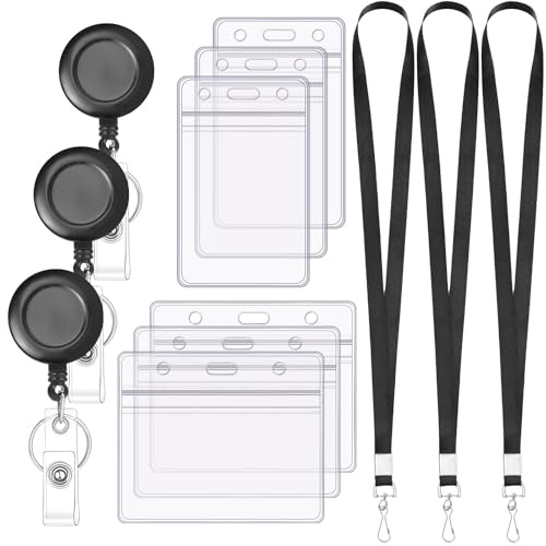 3 Pack Cruise Lanyards with Retractable Badge Reels and ID Holders