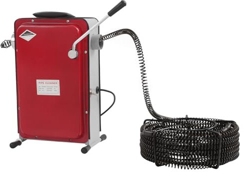 Elektrisk rörrengöringsmaskin för Ø 20–130 mm, rörledningar, 400 varv/min, rörrensare, avloppsrengöringsmaskin, 240 W, dräneringsrensare, spiral