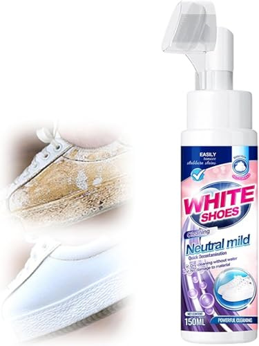 Enitmor Shoe Cleaning Cream, 2025 New Multi-Functional Foam No-Rinse Cleaner, White Shoe Cream Stain Remover, Sneaker Cleaner for Leather, Suede, Canvas & Trainers (1)