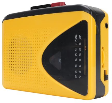 Yanmis Portable Cassette Player Tape Recorder, AM FM Radio, med Stor Högtalare och Hörlursuttag, Inbyggd Mikrofon