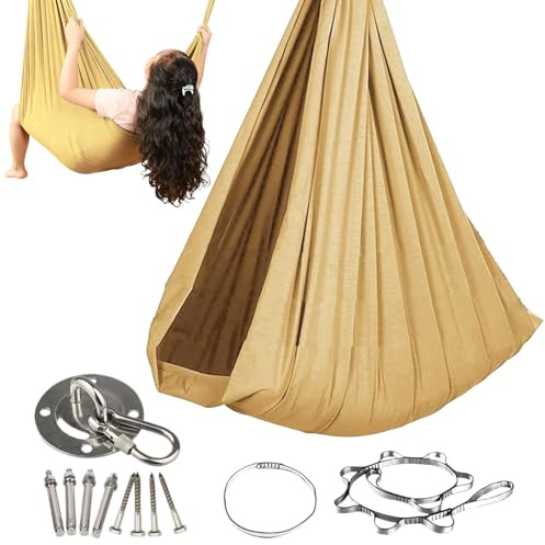 Silla De Hamaca Elástica para Interiores - Asiento Colgante Portátil para Niños con Accesorios Completos | Cómodo Diseño De Soporte para Dormitorio, Balcón, Jardín, Patio, Camping, Juego Segu