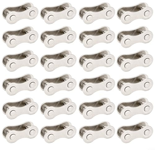 Paquete de 24 conectores de eslabones de cadena de acero para una sola velocidad, montaña y carretera para bicicleta, accesorios de reparación de cadena de liberación rápida
