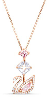 Swarovski Swan Y-Halskette, Schwan, Rosa, Roségold-Legierungsschicht
