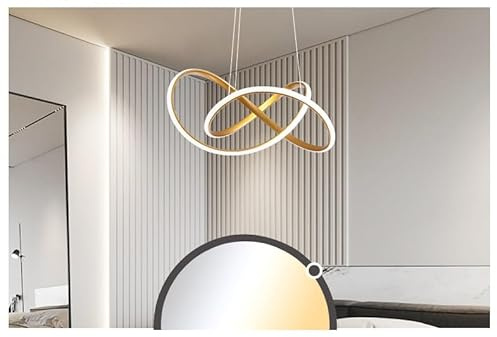 Eurotondisplay LED-pendellampa, 9642 guld, hängande lampa, 50 cm, 96 W, med fjärrkontroll, ljusfärg/ljusstyrka, justerbar, dimbar, taklampa