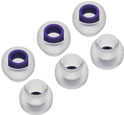 6 PCS/3 Paires d'émbouts d'écouteurs TRI Clarion Embouts de Remplacement en Silicone Réduction du Bruit Embouts en Caoutchouc pour IEM Buse 4,5mm-5,5mm KZ ZS10 Prox, ZS12 Prox (Violet, M)