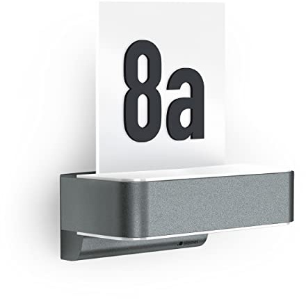 Steinel Lampada da esterno My L 820 SC antracite, rilevatore di movimento, numero civico illuminato, cifre in rilievo selezionabili