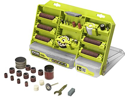 Ryobi RAR800K-150 150PC Twist Lock All-Purpose Rotary Accy Kit (150 Piece)