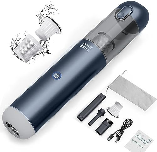 Minthouz Aspiradora de Mano 17000Pa/120W Aspirador de Coche Portátil Aspiradoras de Mano sin Cable 3 en 1, para el Hogar, el Coche y Las Mascotas