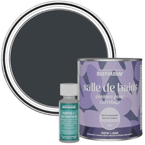 Rust-Oleum Grey Water-Resistant Bathroom Tile Paint in Matt Finish - Anthracite (RAL 7016) 750ml