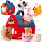 hahaland Jouet Bebe 6 Mois Animaux de la Ferme en Peluche, Jeux Montessori avec Grange, Hochets, Miroirs Jouet Sensoriel Bebe 0-6 Mois, Cadeau Bebe Enfant 3 6 9 Mois Garçon Fille