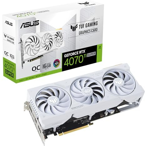ASUS TUF Gaming NVIDIA GeForce RTX™ 4070 Ti Super White OC Edition - Scheda grafica da gioco (PCIe 4.0, 16 GB GDDR6X, HDMI 2.1a, DisplayPort 1.4a)