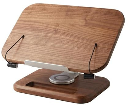 Support de livre réglable pour la lecture, support de documents en bois avec cadre en aluminium pour la lecture, les manuels scolaires, les livres de musique