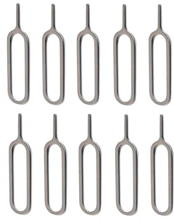 Sim Card Tray Removal Ejector Tool - iPhone Android Compatible Sim Eject Tool - Pack of 10 | Compatible with All iPhone (15, 14, 13, X, Pro and All iPhone Series), Samsung, HTC, All Smartphone Devices