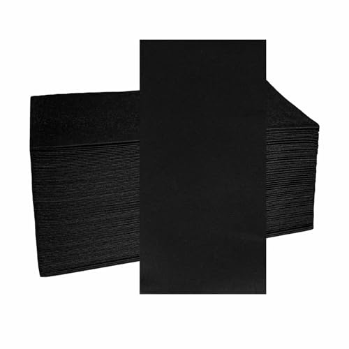 JINYUDOME Linen Feel Napkins Disposable Napkins Cloth-Like Decoration Serviettes Eco Napkins for Wedding,Party, Birthday,Dinner Christmas,20×40cm,Pack of 50,Black.