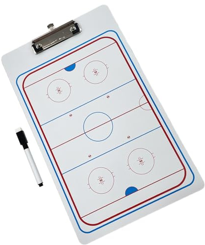 LOVIVER Planches d'entraînement Tactiques de Hockey sur Glace, Jeu Portable avec Stylo marqueur, Tableau d'entraînement Fluide, Tableau Blanc marqueur pour
